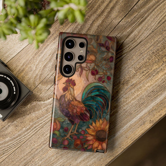 Fall Chicken Phone Case – Cottagecore Autumn Hen Wraparound Art
