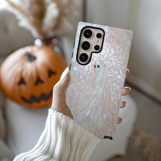 Spooky Ghost Faux Stained Glass Phone Case
