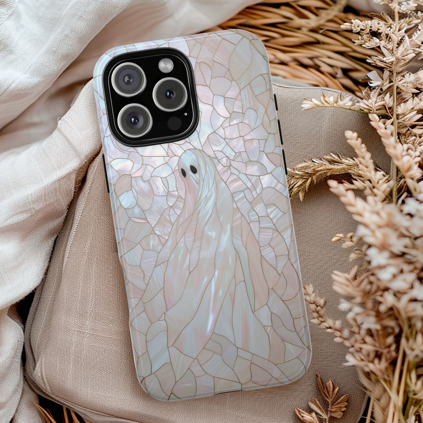 Spooky Ghost Faux Stained Glass Phone Case